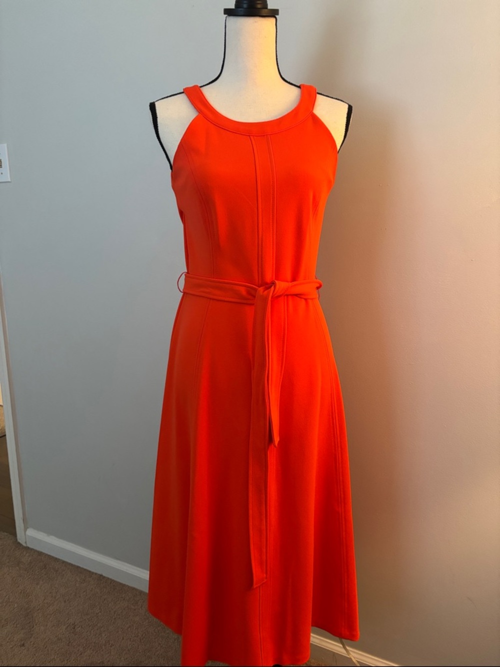 Dress halter style coral